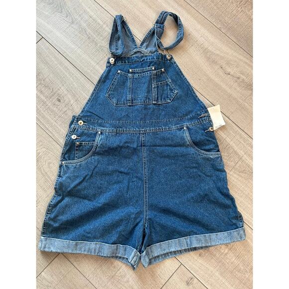 Xhilaration Denim Overall Shorts – Size XL Jean Shortalls 100% Cotton - Picture 1 of 6